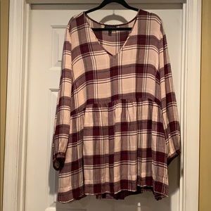 Lane Bryant flannel top 26